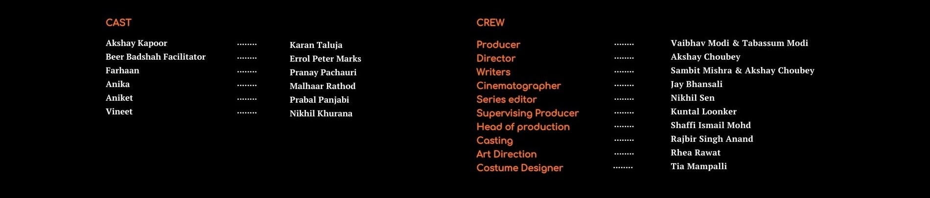 Cast Crew List Tere Liye Bro